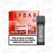Elf Bar ELFA Watermelon Cherry Pre-Filled Vape Pods with packaging, 2ml capacity, 20mg nic salt, mesh coil, 600 puffs
