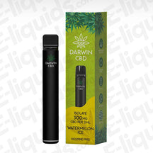 Darwin CBD 300mg Watermelon Ice Prefilled Pod Kit with 1 x 300mg pod and a 500mAh rechargeable device.