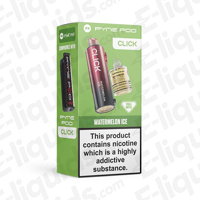 Pyne Pod Click 50K Watermelon Ice Prefilled Pod with refreshing watermelon ice flavour in green packaging.