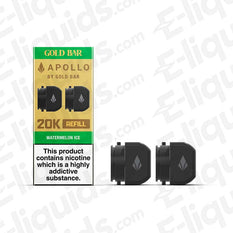 Gold Bar Apollo Prefilled Pods pack featuring Watermelon Ice flavour, designed for smooth vaping experience.