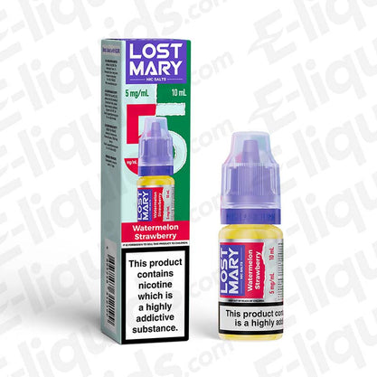 Lost Mary Nic Salt Vape Juice Watermelon Strawberry 10ml bottle with 5mg strength for pod and starter kits