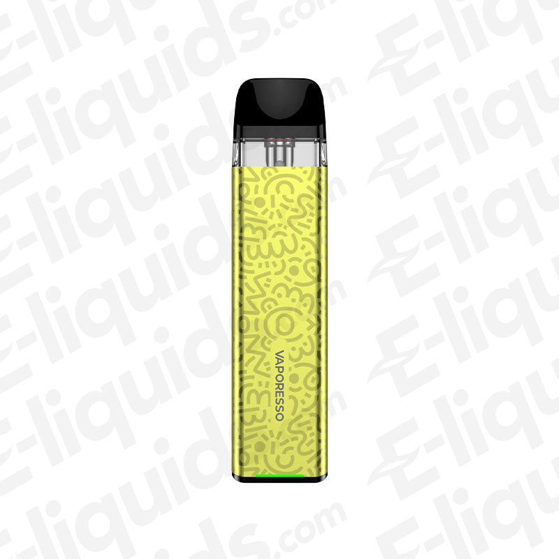 Vaporesso XROS 3 Mini Lemon Yellow Vape Pod Kit with 1000mAh battery, refillable 2ml RDTL pod, ideal for beginners