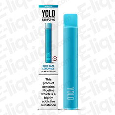 yolo vape blue razz lemonade m600 disposable vape device bar