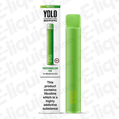 vape yolo watermelon ice m600 disposable vape bar