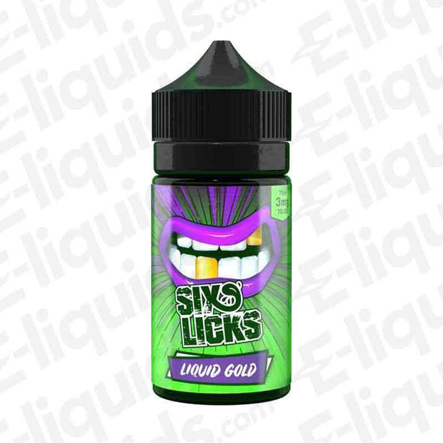 Six Licks Liquid Gold Shortfill E Liquids Buy E Liquid