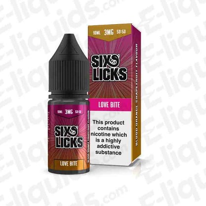 Six Licks Love Bite 3mg 50:50 E-liquid