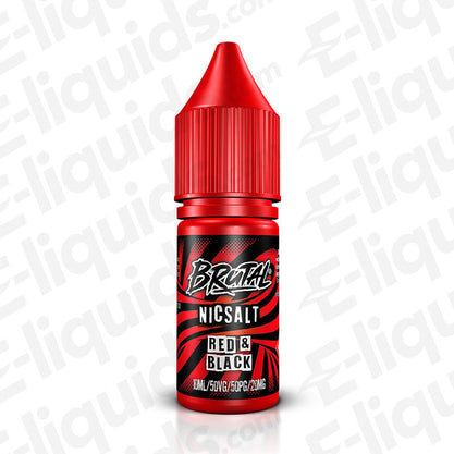 red and black nic salt eliquid by brutal