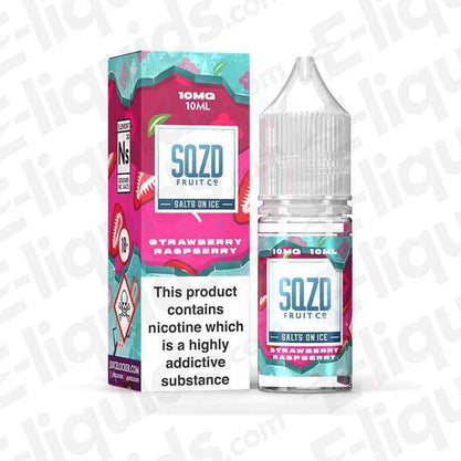 SQZD Fruit Co Strawberry Raspberry On Ice 10ml Nic Salt E-liquid